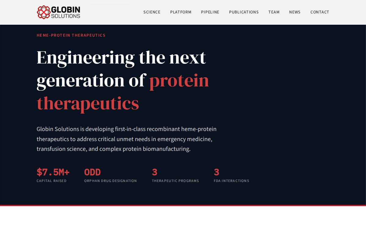 Globin Solutions website preview