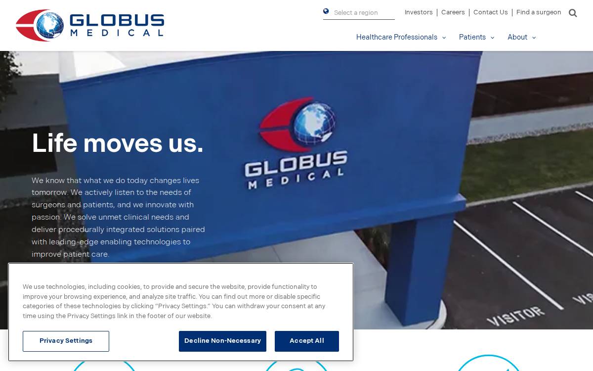 Globus Medical website preview