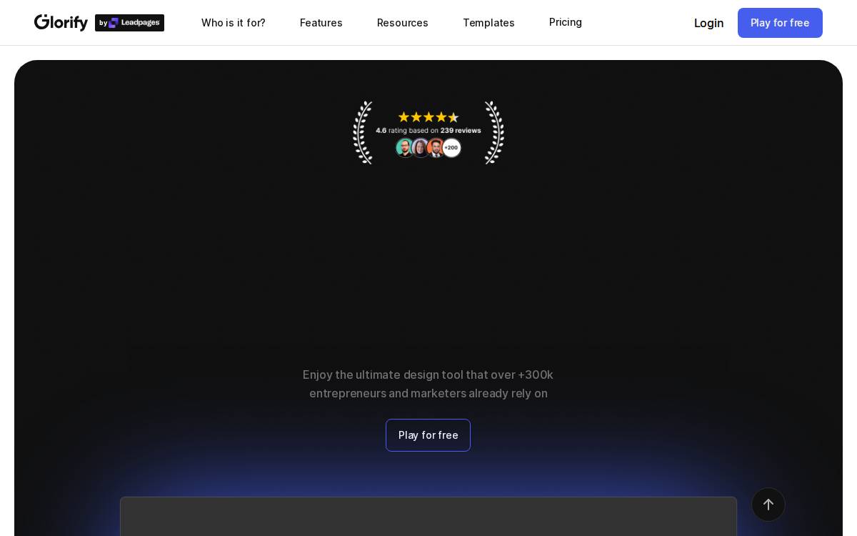 Glorify website preview