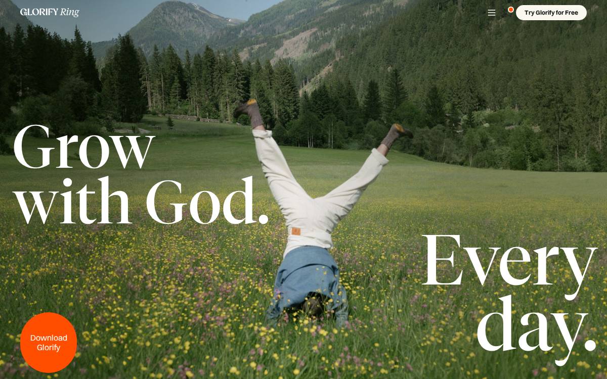 Glorify website preview