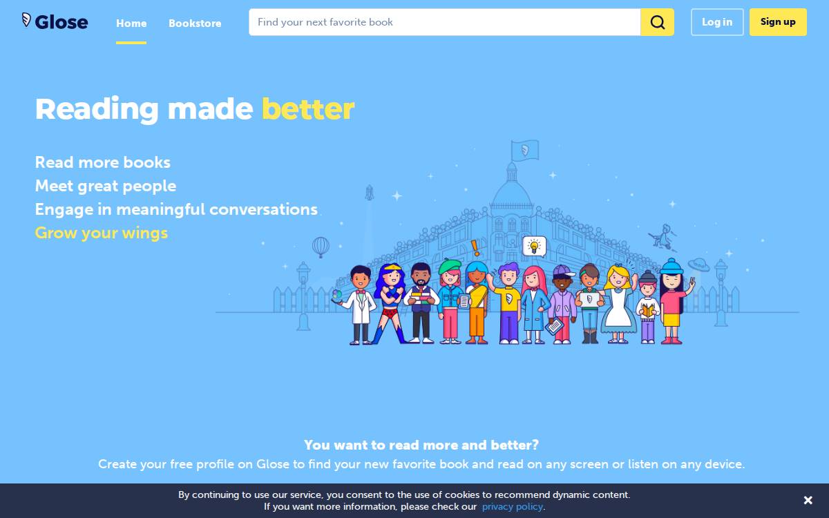 Glose website preview