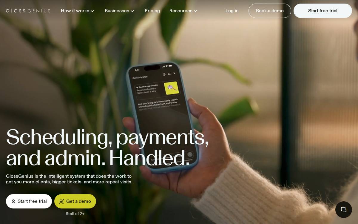 GlossGenius website preview