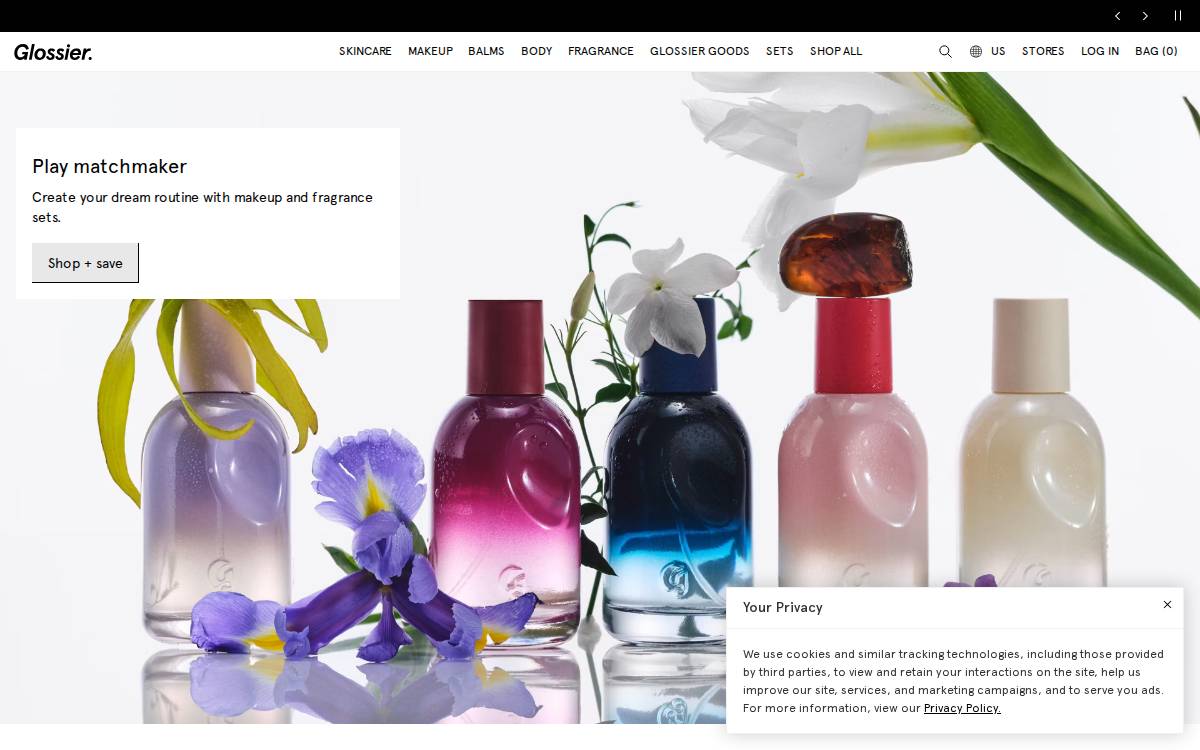 Glossier website preview