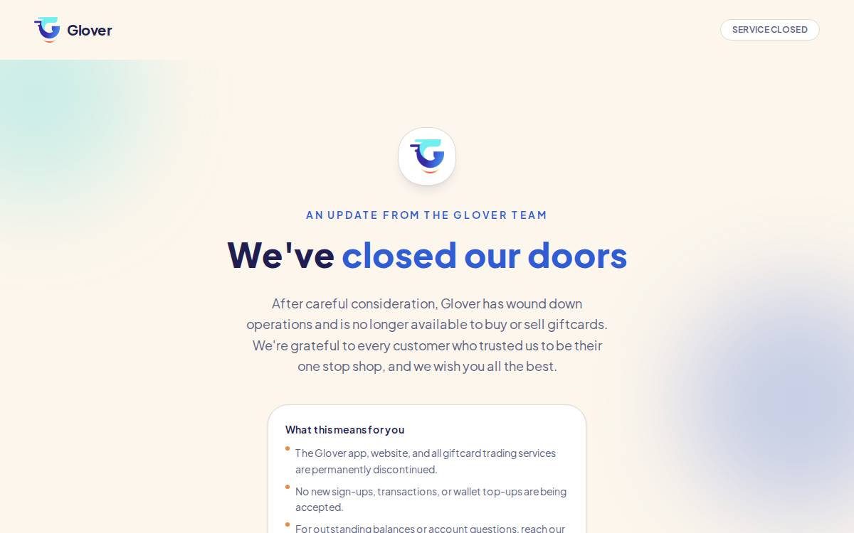 Glover Technologies website preview