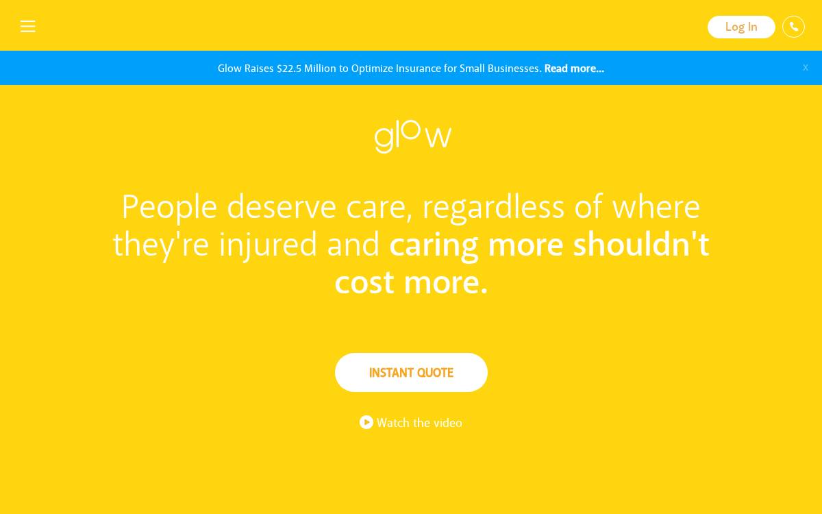 Glow website preview