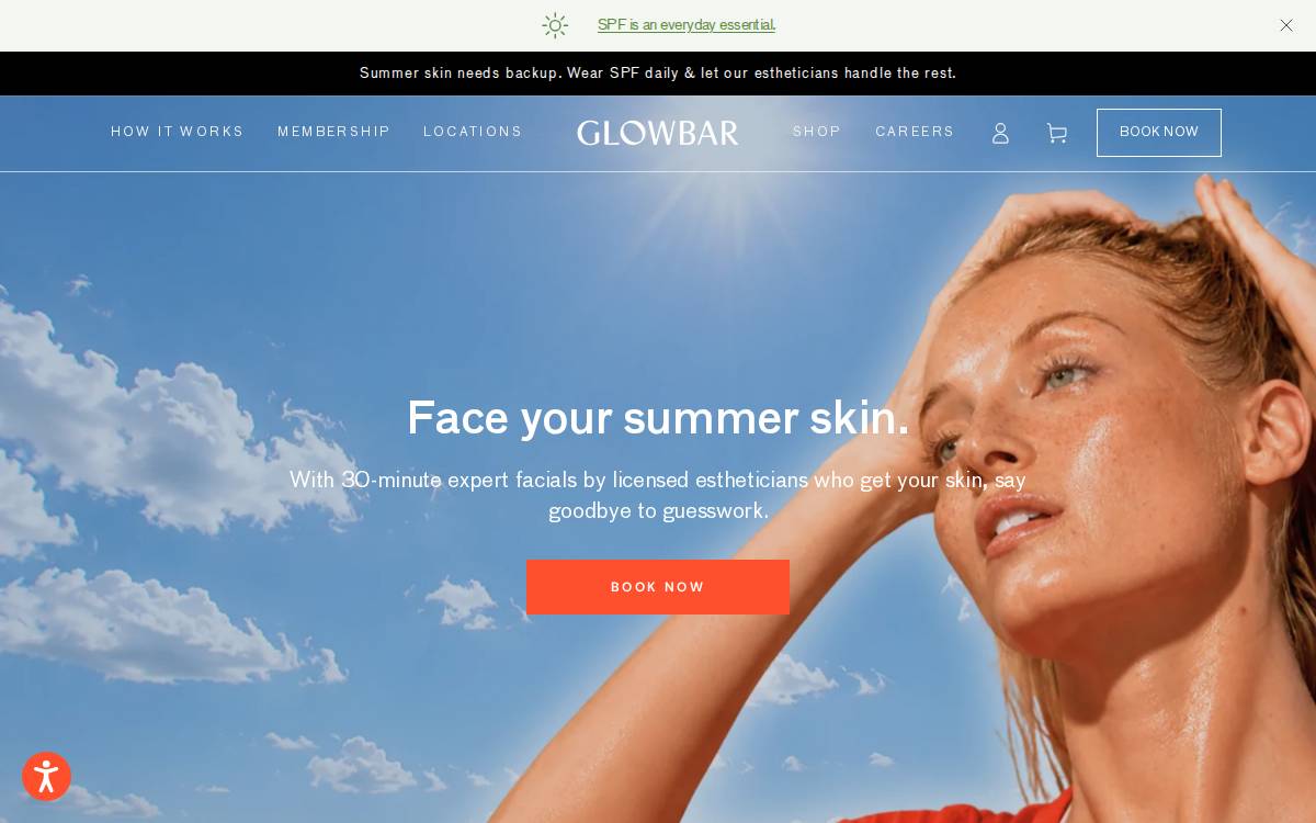 Glowbar website preview