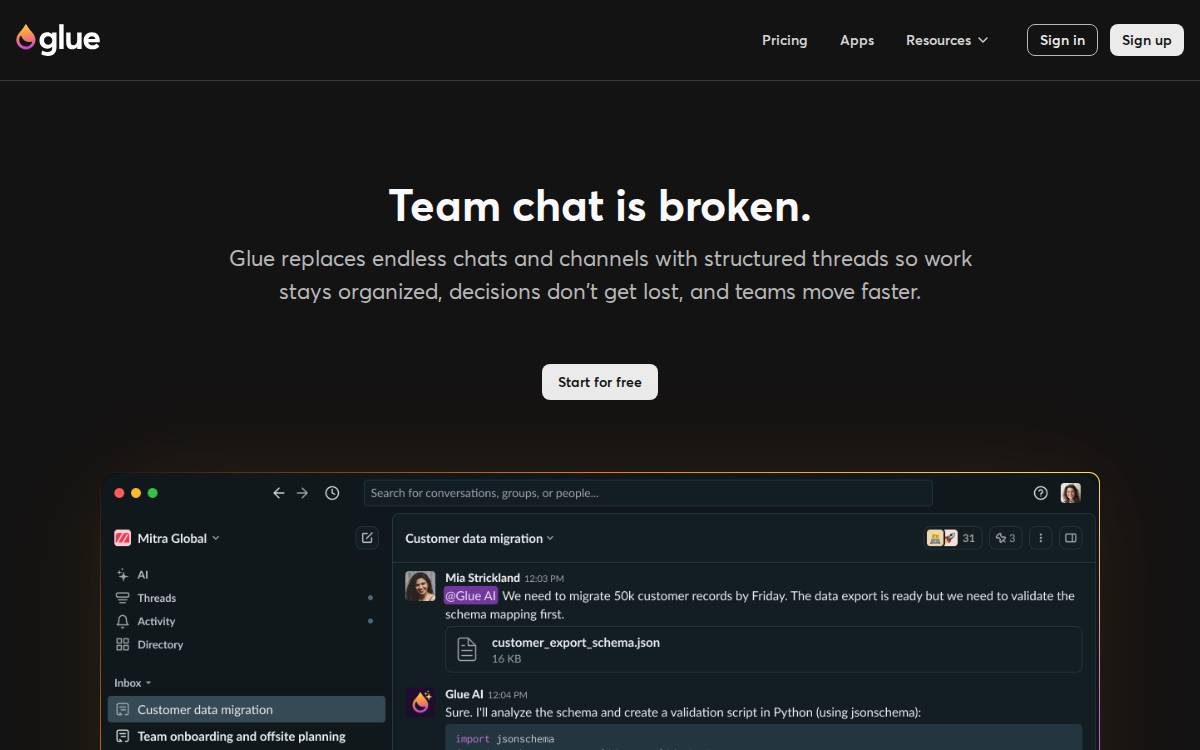 Gluegroups website preview
