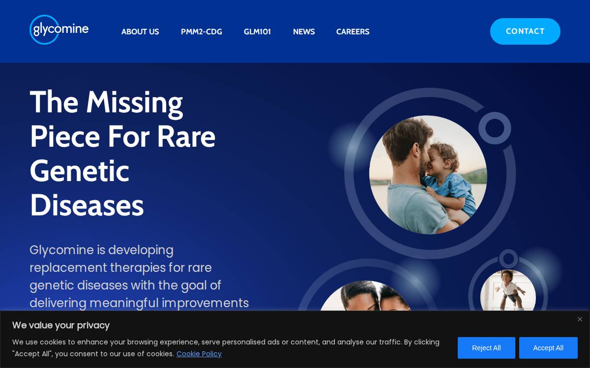 Glycomine www.glycomine.com website preview