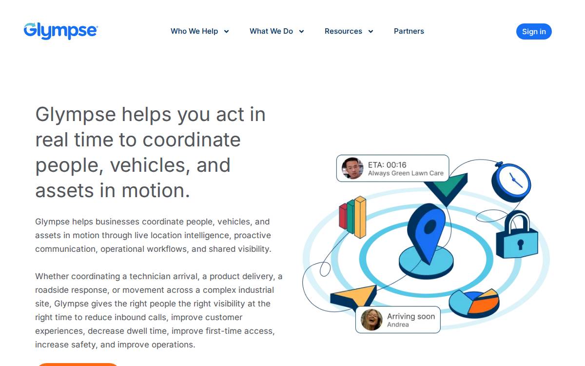 Glympse website preview