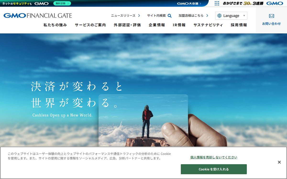 GMOフィナンシャルゲート株式会社 website preview