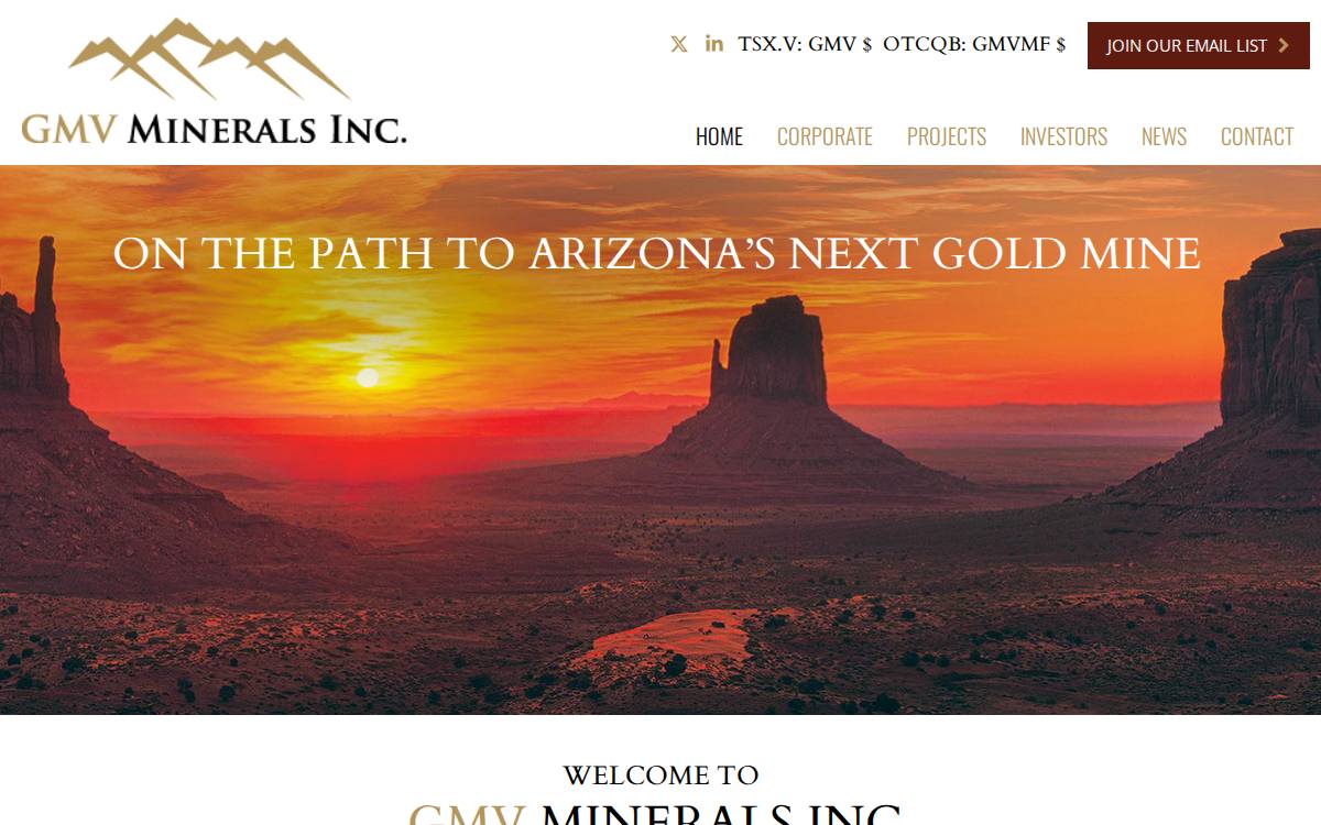 GMV Minerals website preview