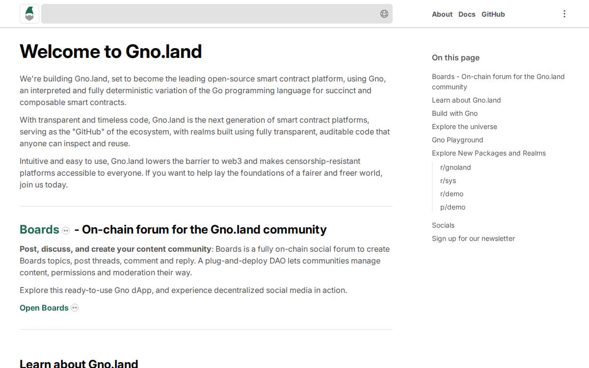 Gno website preview