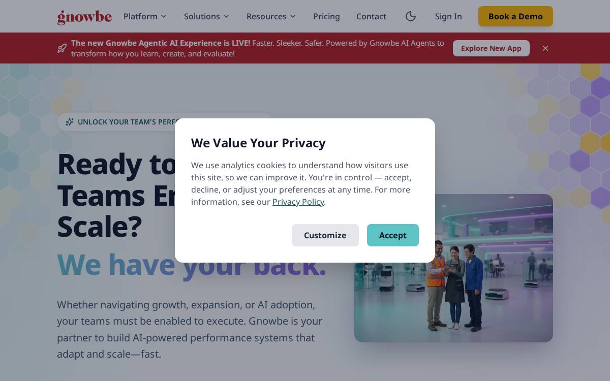 Gnowbe website preview