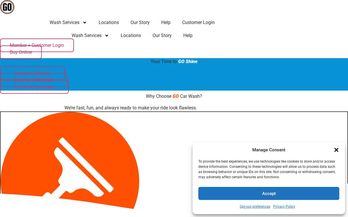 GO Car Wash website preview