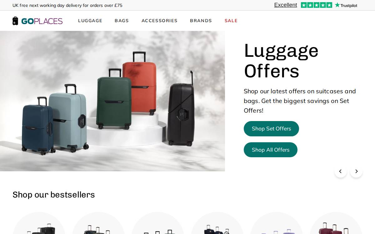 Go Places website preview