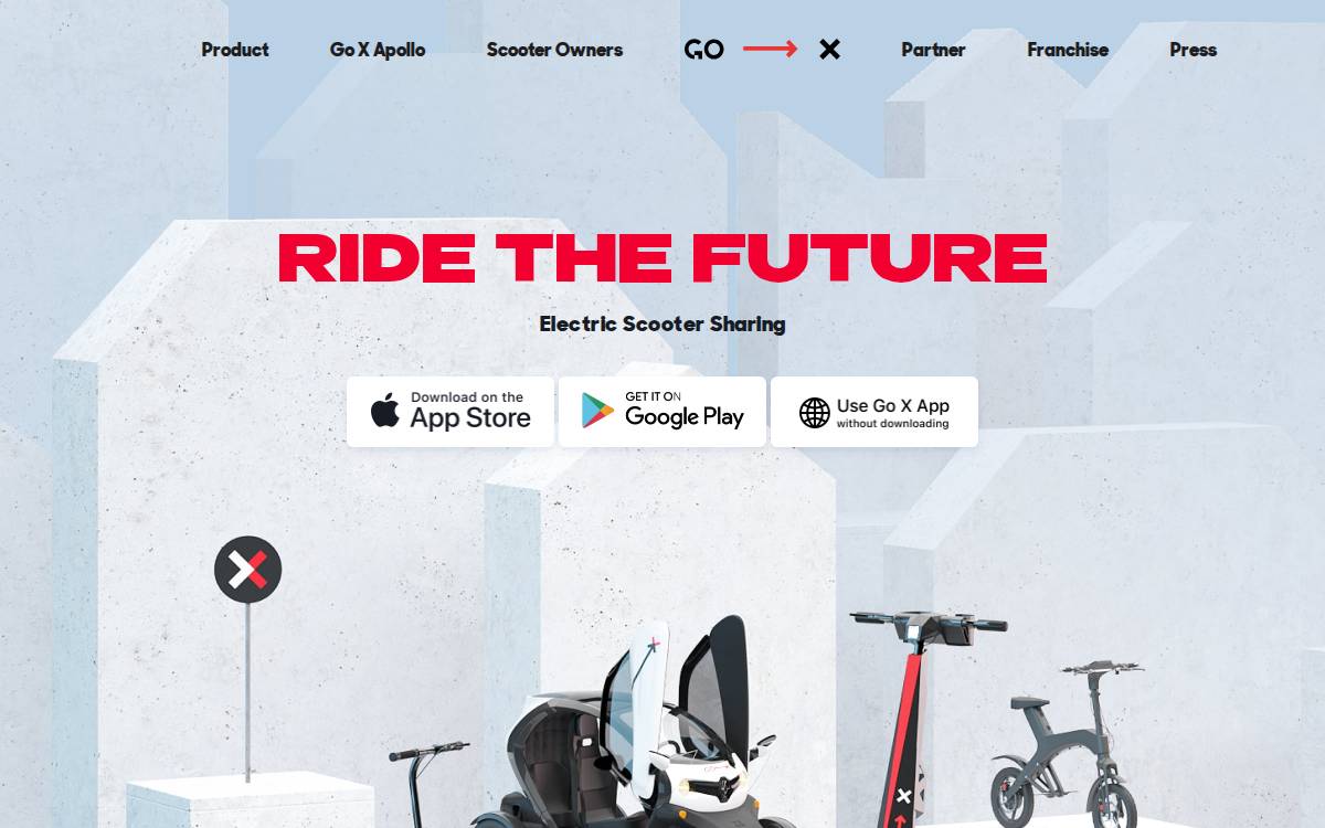 Go X website preview