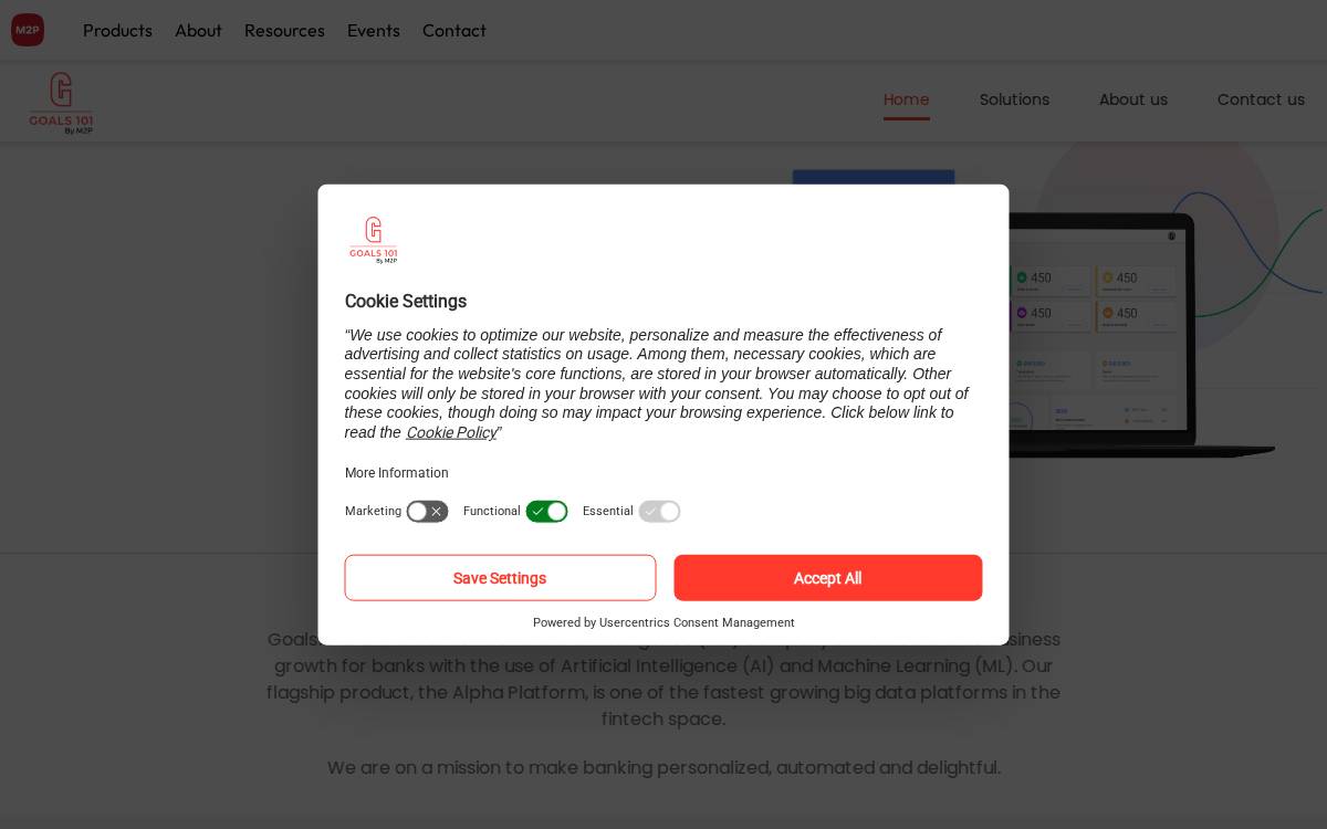Goals101 website preview
