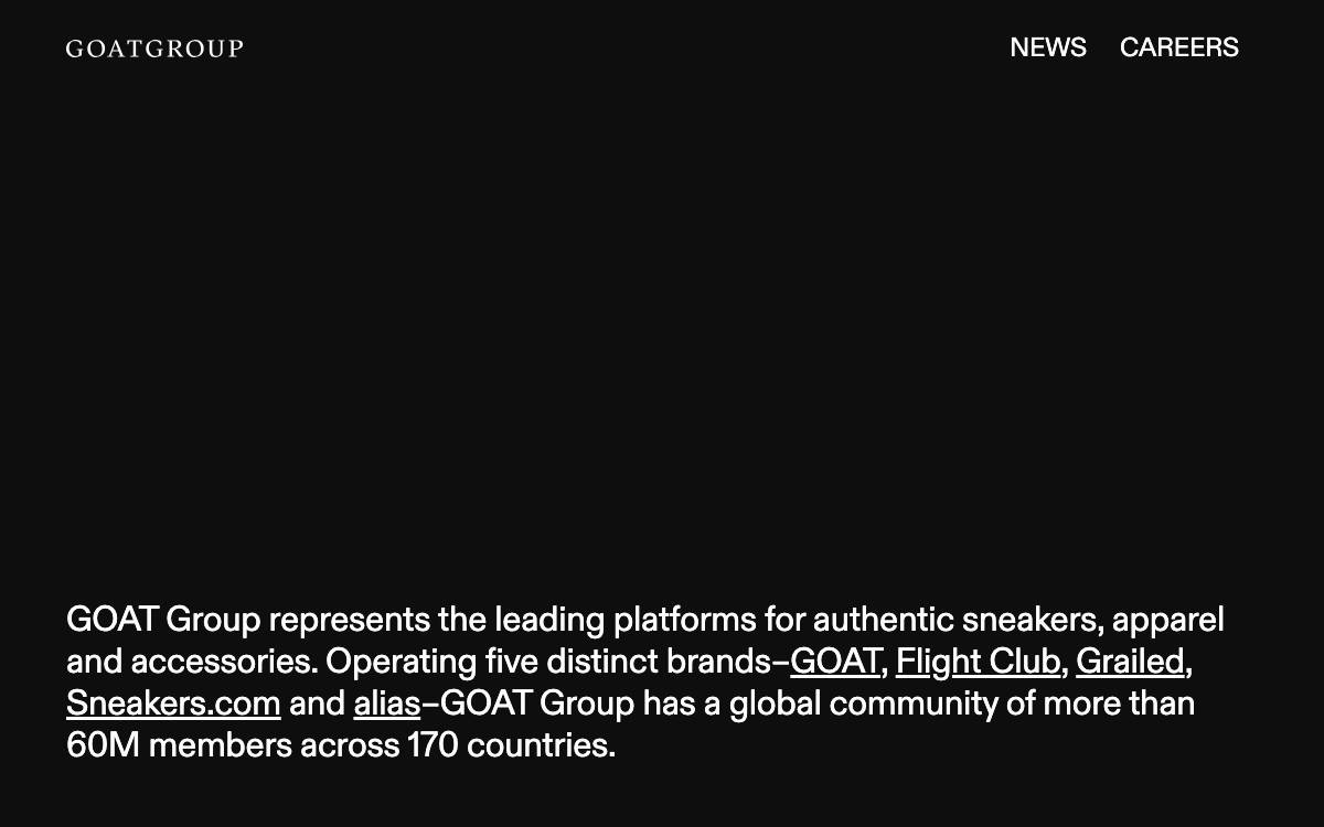 GOAT Group website preview