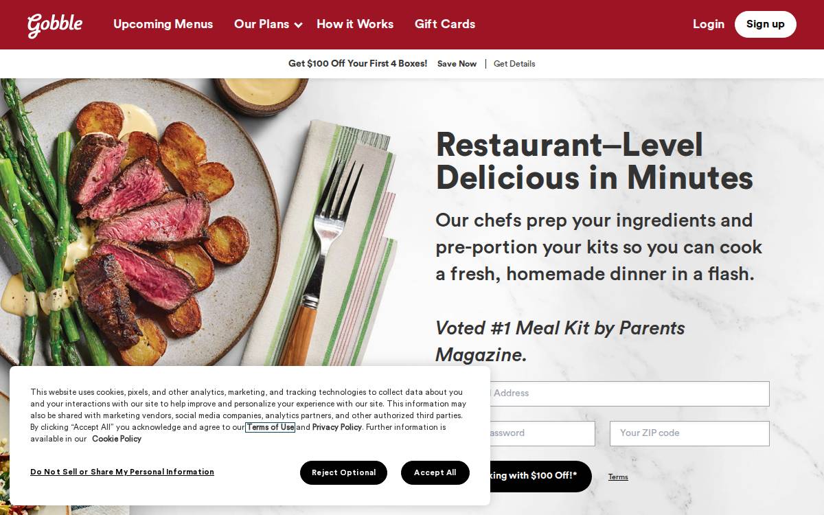 Gobble website preview