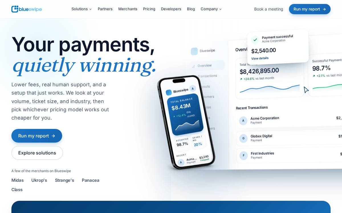 Goblueswipe website preview