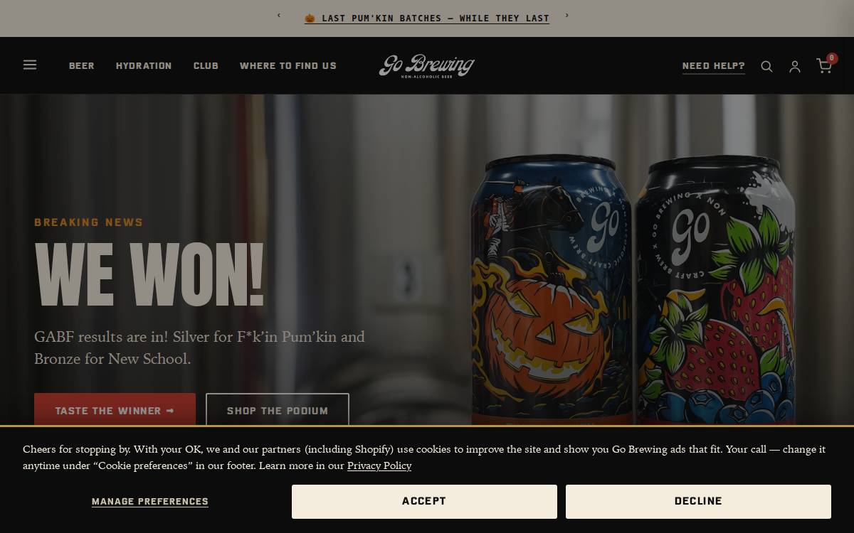 Go Brewing website preview