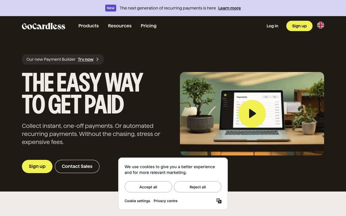 GoCardless website preview
