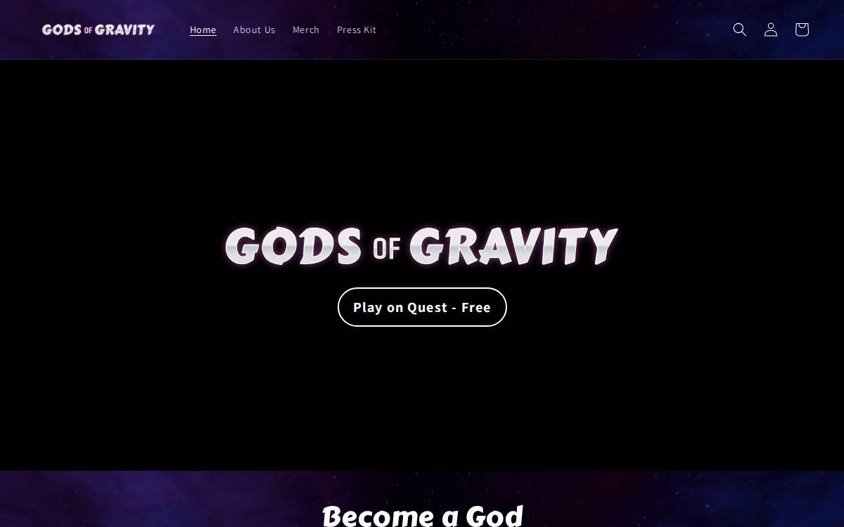 Godsofgravityvr website preview