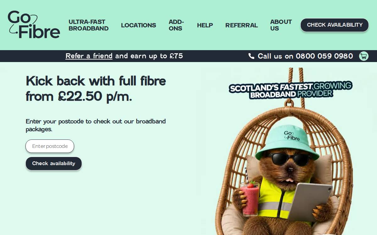 GoFibre website preview