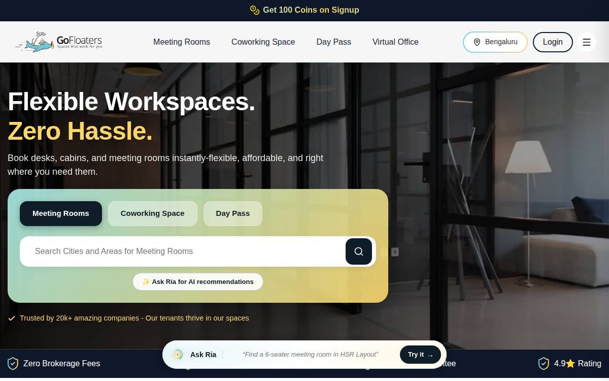 GoFloaters website preview
