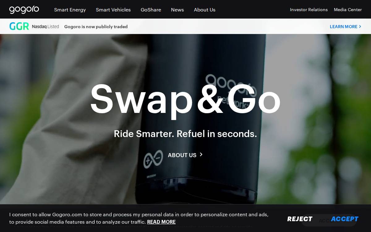 Gogoro website preview