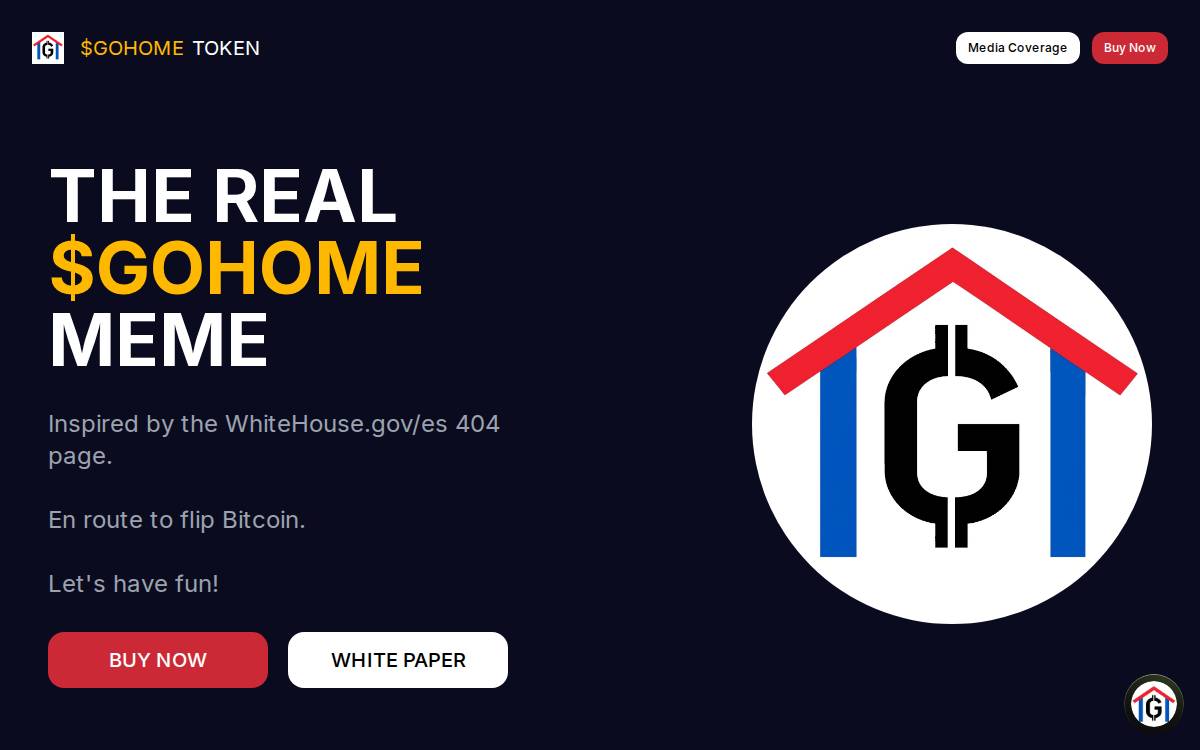 Gohometoken website preview