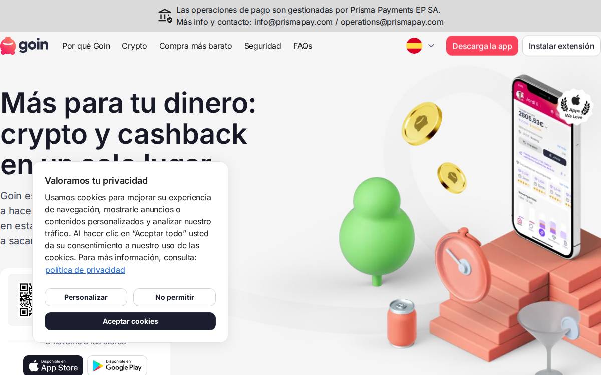 Goin Goal-oriented banking website preview