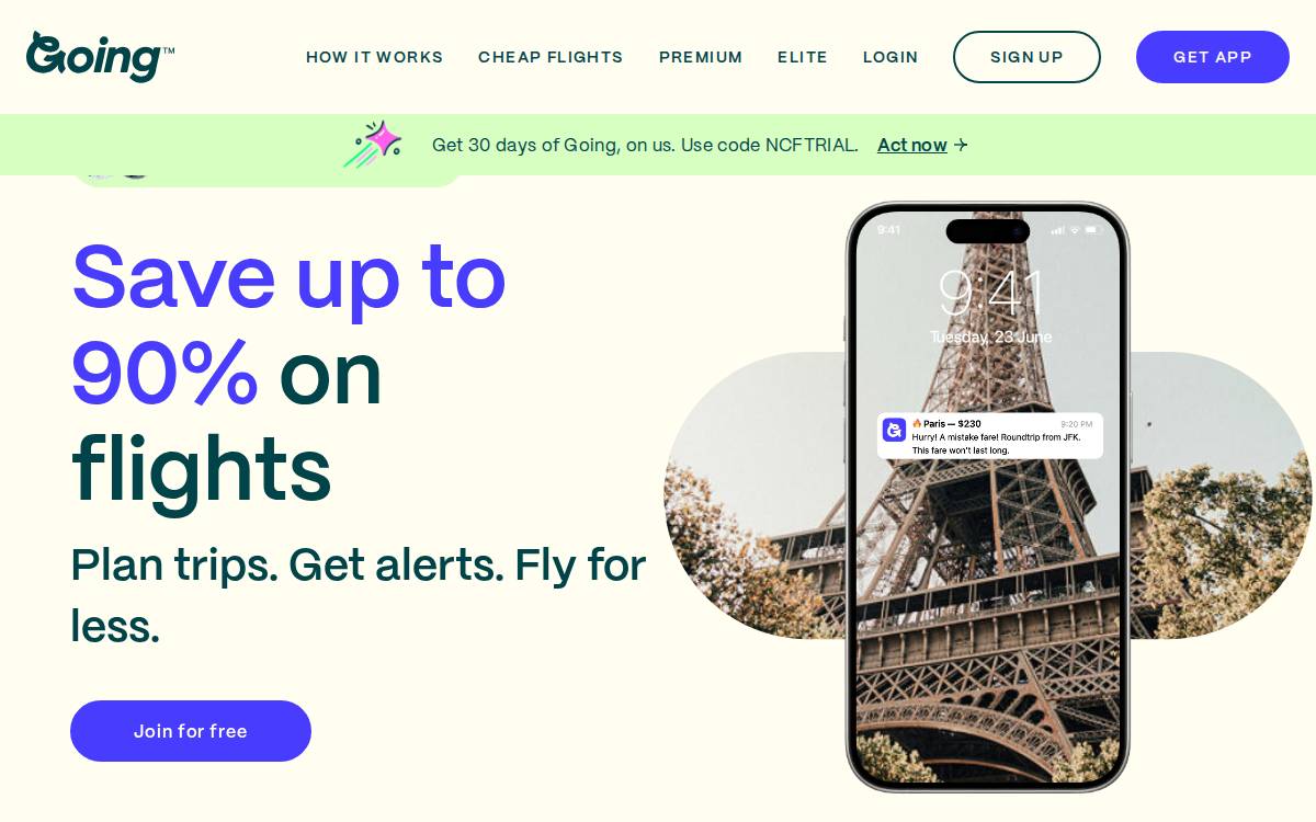 Going website preview