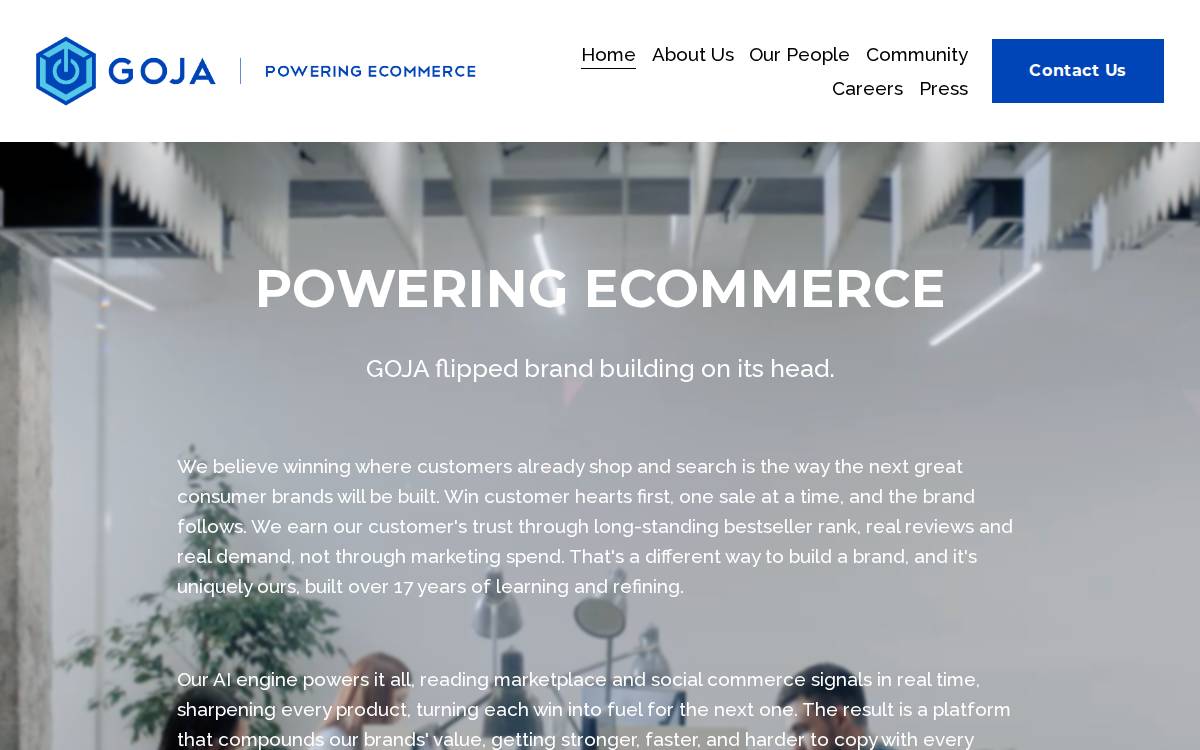 Goja website preview