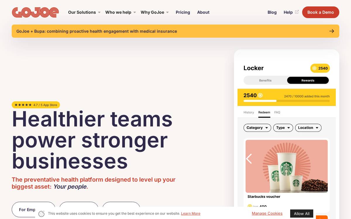 GoJoe website preview