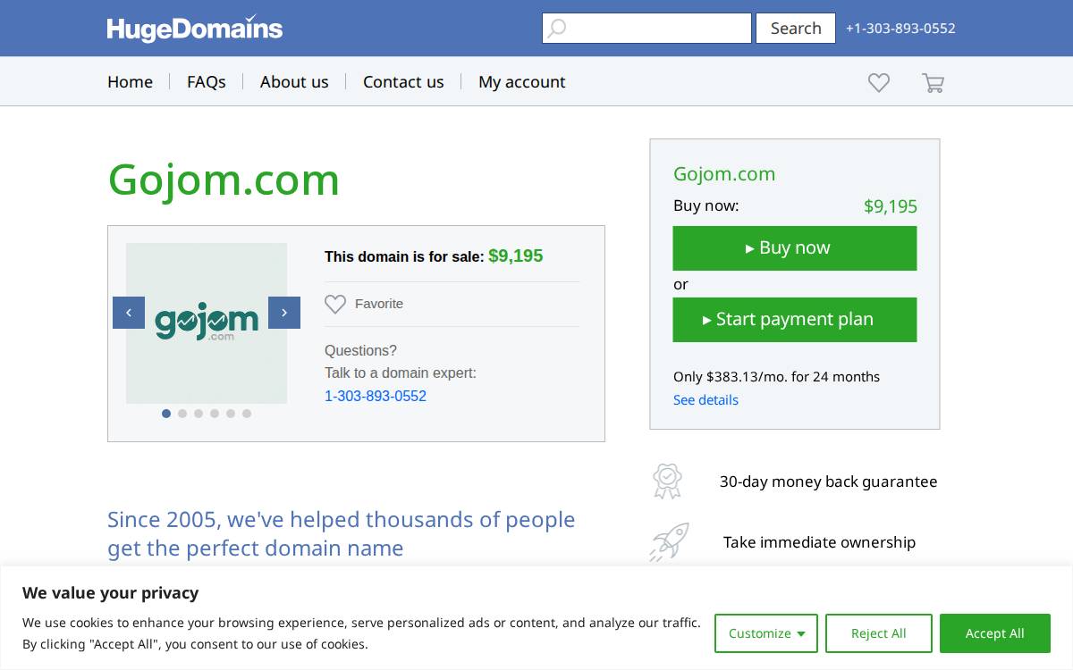 GoJom website preview