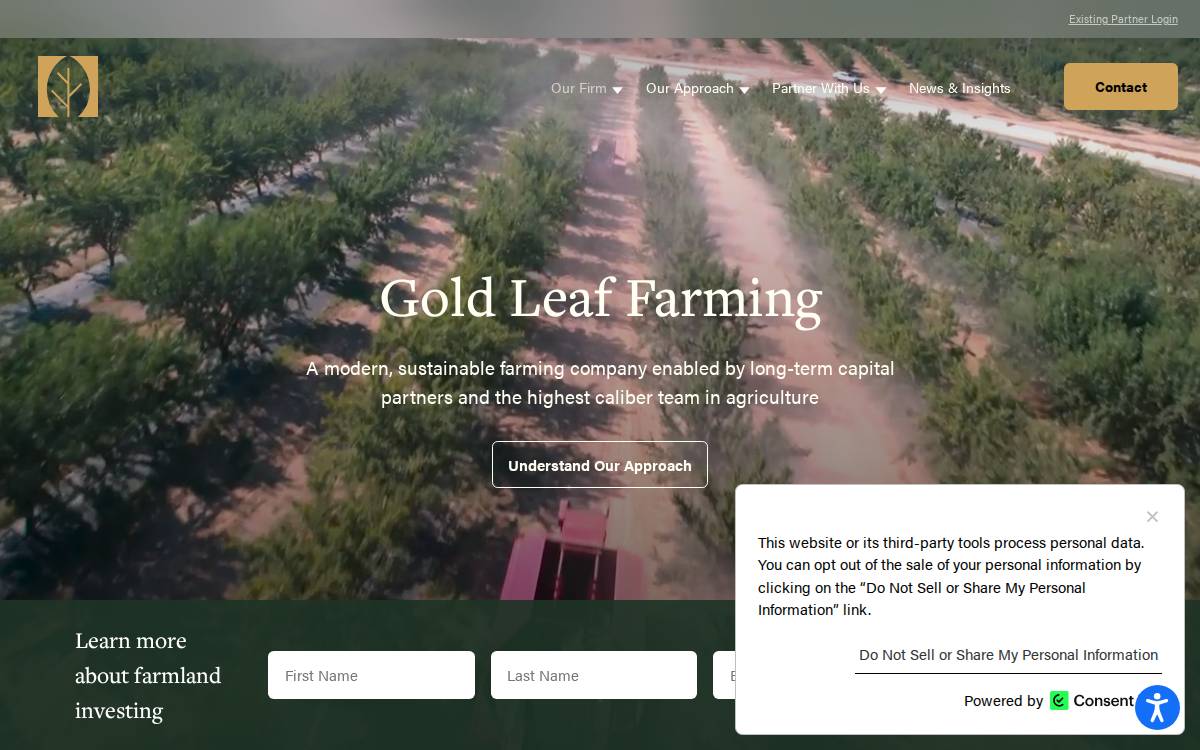 Gold Leaf Farming website preview