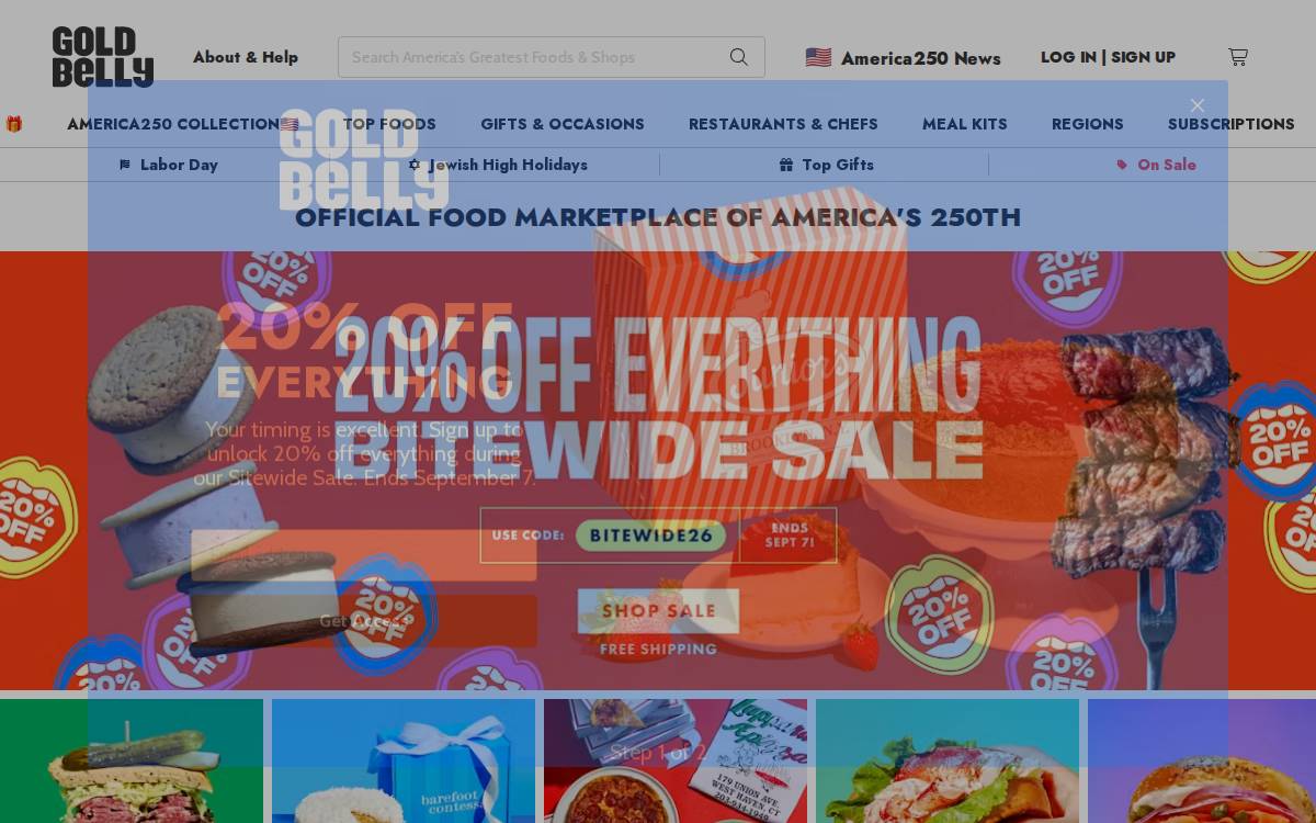 Goldbelly website preview