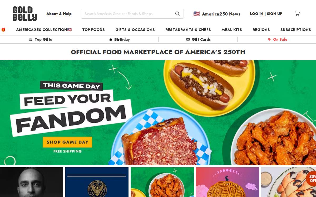Goldbelly website preview