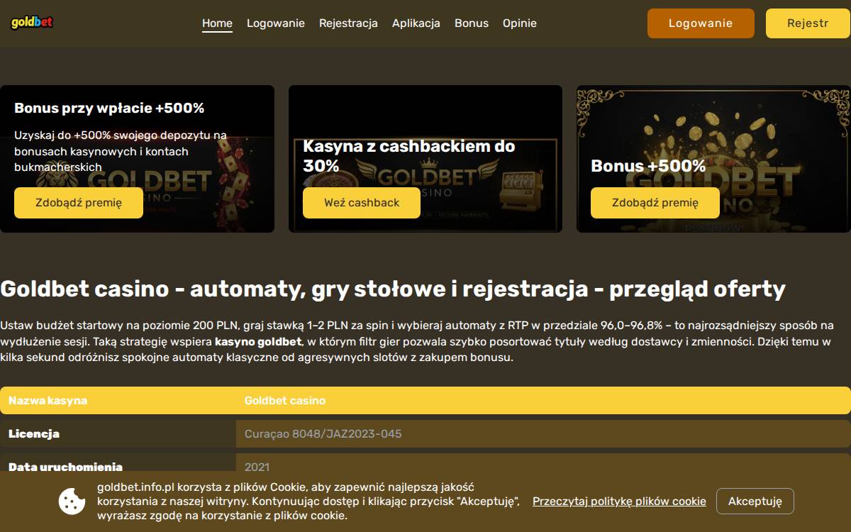 goldbet casino website preview