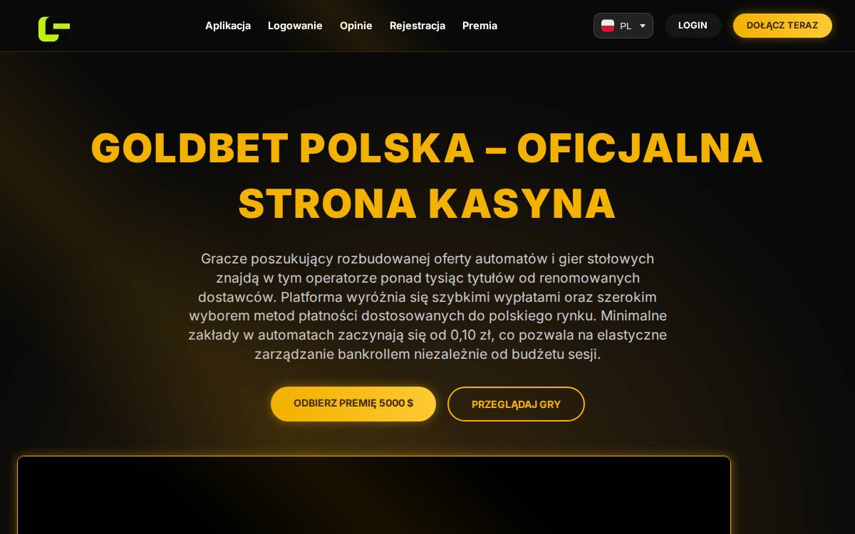 goldbet casino website preview