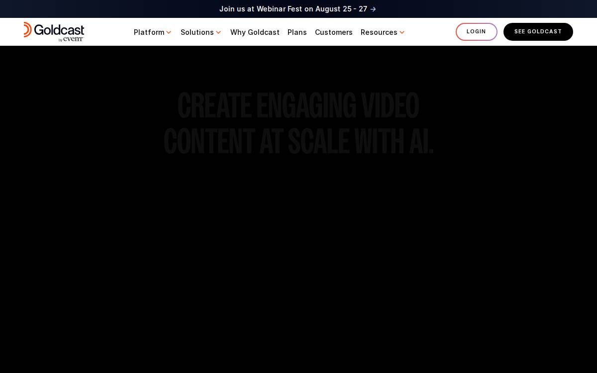 Goldcast website preview