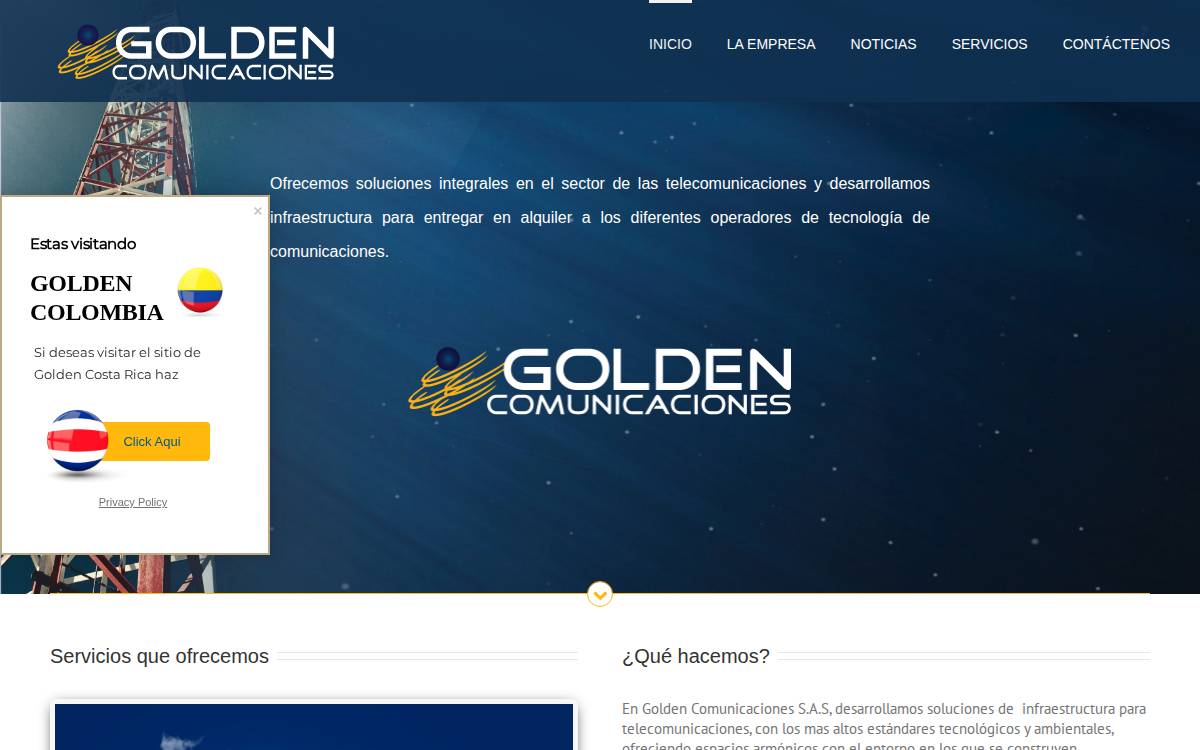 Golden Comunicaciones website preview