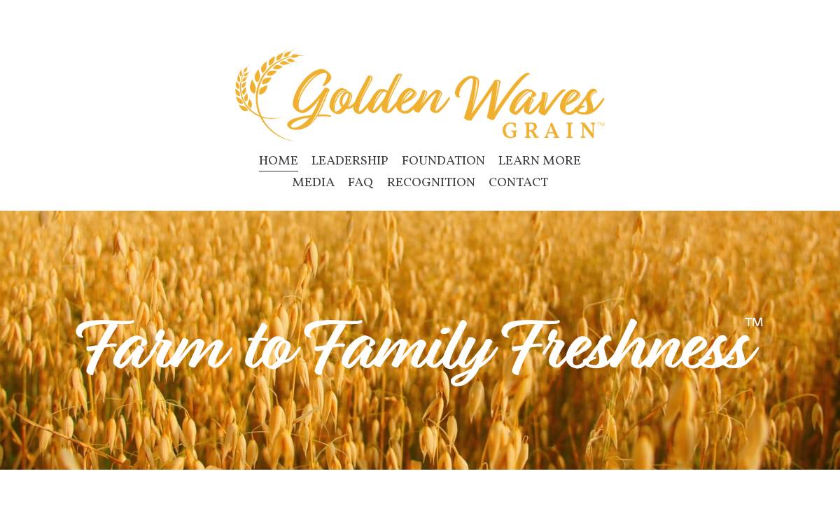 Golden Waves Grain website preview