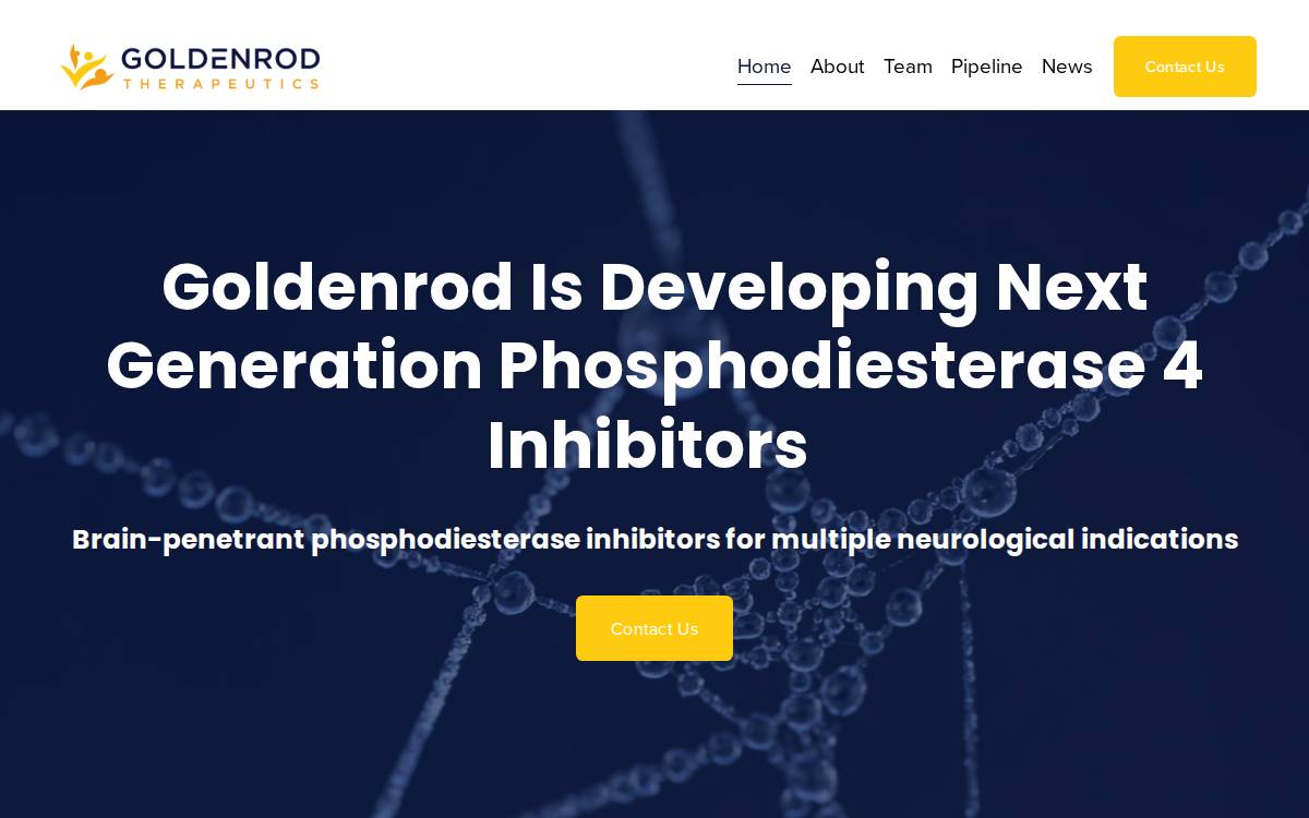 Goldenrod Therapeutics, Inc. website preview