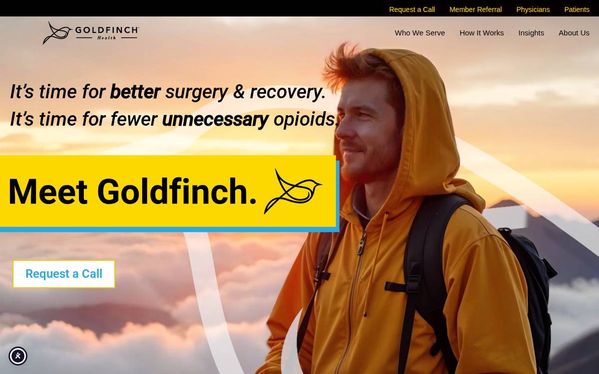 Goldfinch Health website preview