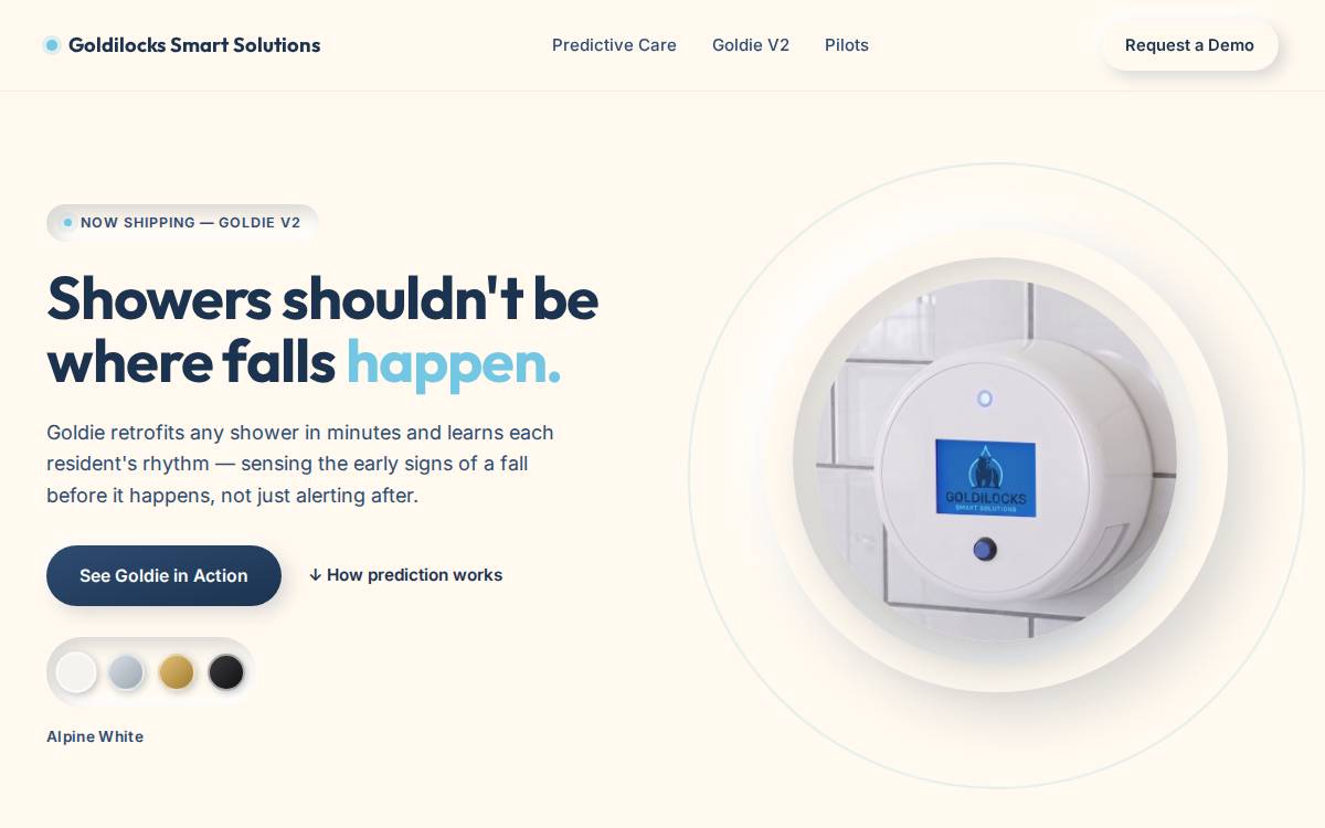 Goldilocks Smart Solutions website preview