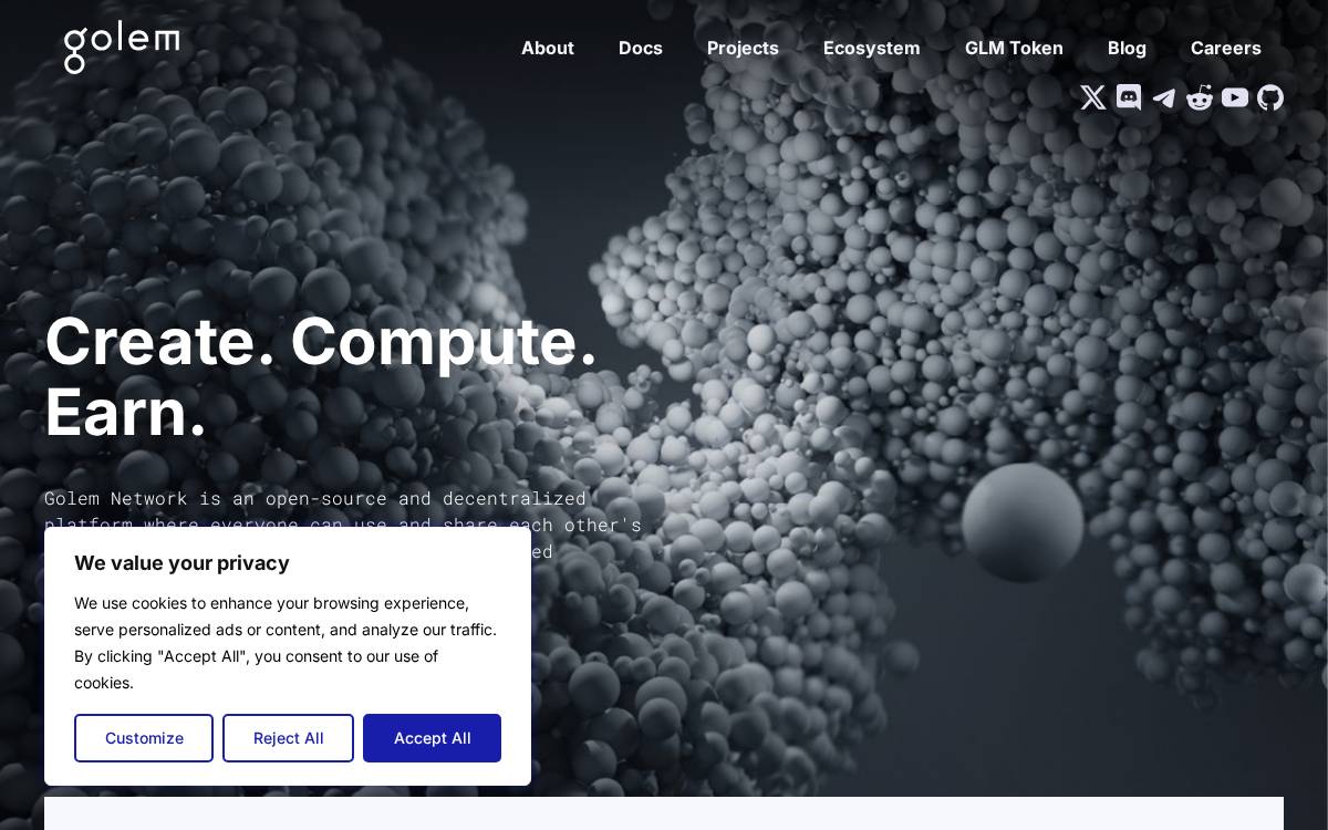 Golem website preview