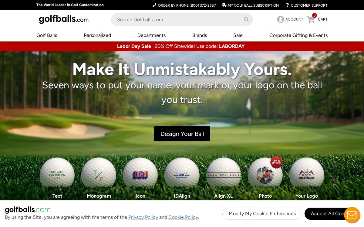 Golfballs website preview