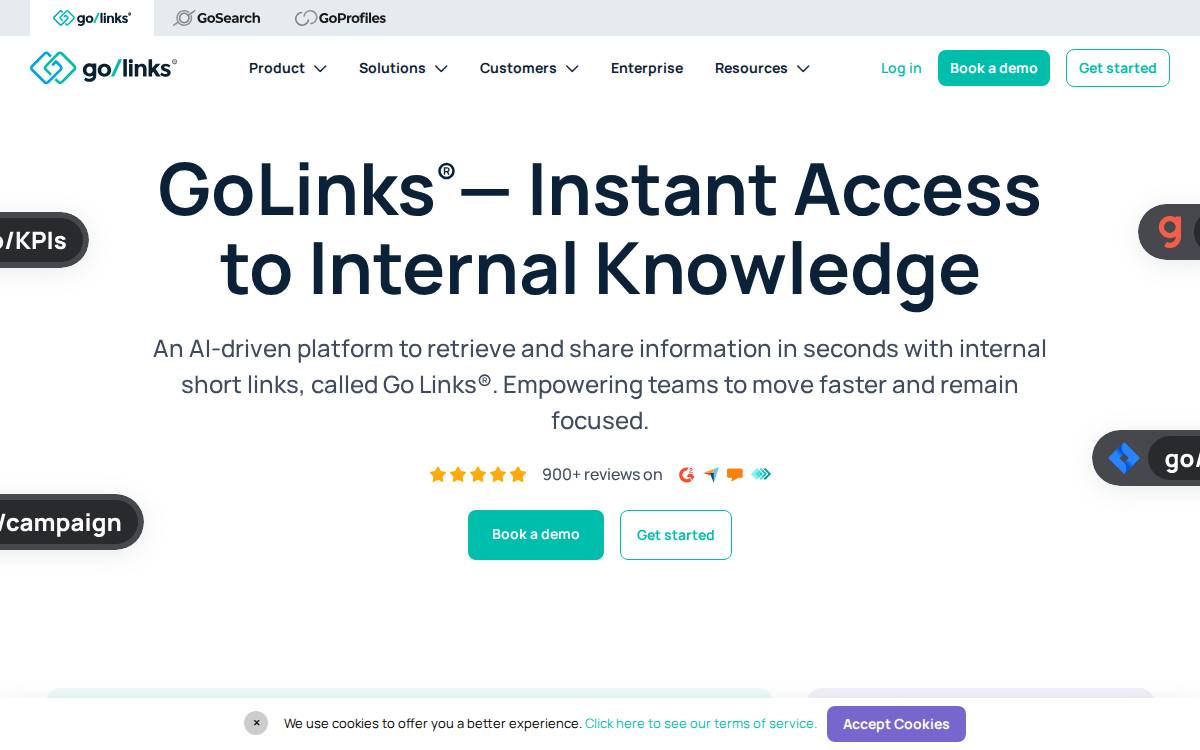 GoLinks website preview